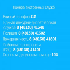 уважаемые сычевляне! В связи с неблагоприятными погодными условиями напоминаем вам о телефонах экстренных служб - фото - 1