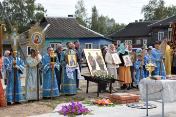 в г. Сычевка состоялась торжественная церемония закладки капсулы в основание восстанавливаемого Храма Святых Бессребреников Космы и Дамиана - фото - 1