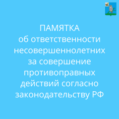 памятка об ответственности несовершеннолетних за совершение противоправных действий согласно законодательству РФ - фото - 1