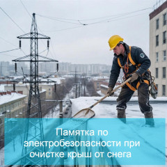 памятка по электробезопасности при очистке крыш от снега - фото - 1